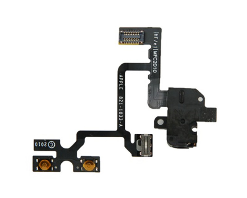 Black Audio Jack Headphone Flex Cable Replacement for iPhone 4G
