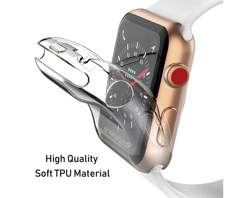 Silicone cover For apple watch case 4 5 44mm 40mm iwatch 42mm 38mm All-around Ultra-thin Clear apple watch 4 5 3 2 Accessories