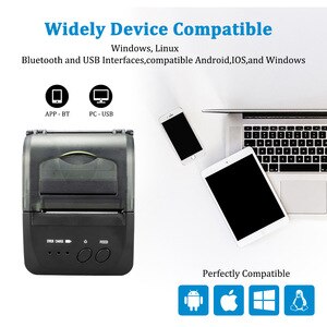 1809DD 58mm Bluetooth Thermal Receipt Printer for Android IOS Windows AND 5890T RS232 Port Receipt Printer POS Portable