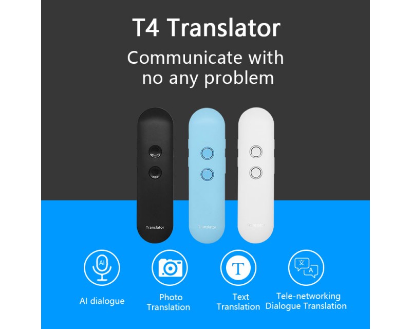 Newest T4 Upgrade interpreter smart portable voice translator Instant Real-time language translator Bluetooth VoiceTranslator