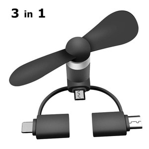 3 IN 1 Travel Portable Cell Phone Mini Fan Cooling Cooler for Android Type-c Micro USB C For IPad IPhone 5 6 6S 7 Plus 8 X XS