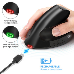 Rechargeable 2.4G Wireless Mouse 1600 DPI High Precision Ergonomic Optical Mice with 6 Buttons