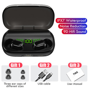Bluetooth Wireless Headset Stereo 9D HIFI Sound True Wireless Earbud Headphone IPX7 Waterproof Earphone Noise Reduction With Mic