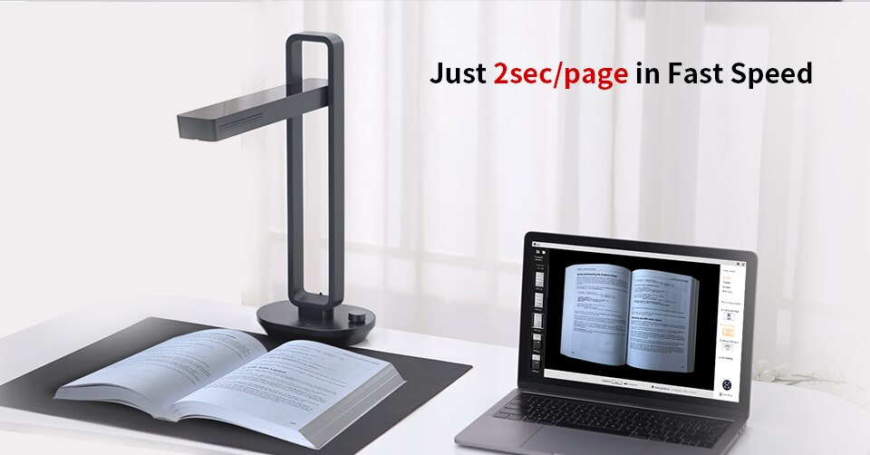 Portable Foldable 14MP Book Document Smart Scanner