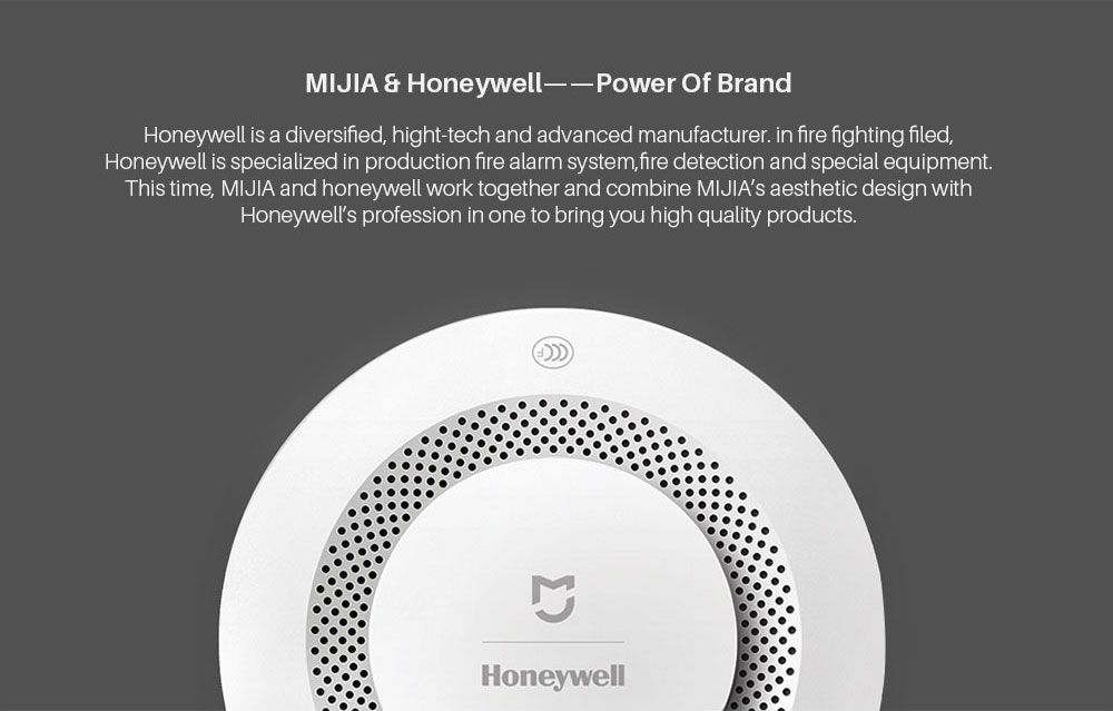 Xiaomi Mijia Honeywell Fire Alarm Detector GasSmoke Sensor work with Multifunction gateway 2 Smart Home security APP control (5)