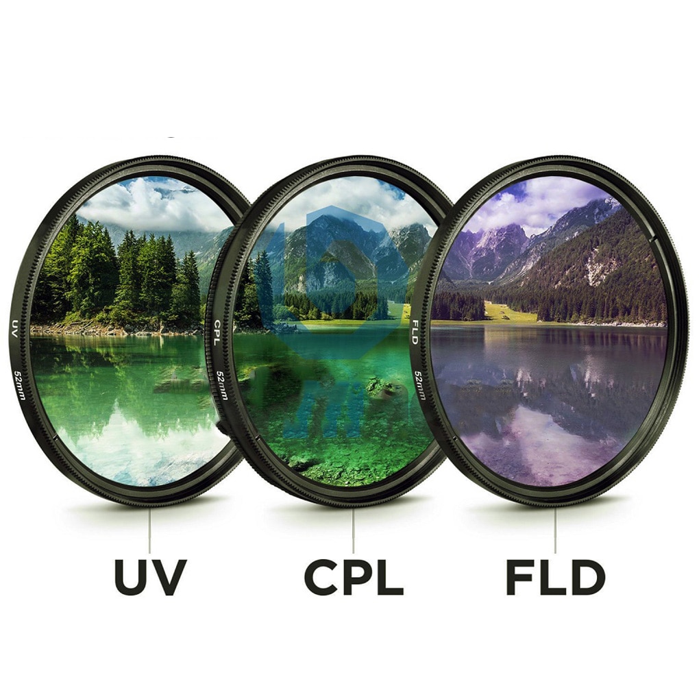 49MM 52MM 55MM 58MM 62MM 67MM 72MM 77MM 3 in 1 Lens Filter Set with Bag UV+CPL+FLD for Cannon for Nikon for Sony Camera Lens