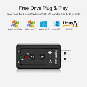 External USB Sound Card USB to Jack 3.5mm Headphone Audio Adapter Micphone Sound Card For Mac Win Compter Android Linux